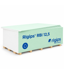 Placa gips-carton rezistenta la umiditate Rigips RBI, tip H2, 12.5 x 1200 x 2000 mm
